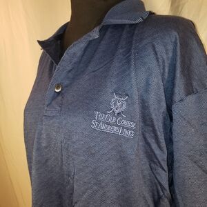 The Old Course St Andrews Links Blue Polo Shirt - L